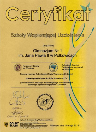 certyfikat uzdol 2012